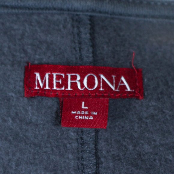 Merona Ash Gray Lightweight Jacket with Cream Tan Faux Fur Collar – Size Large - Picture 7 of 7